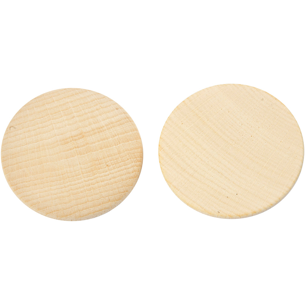 Boutons en bois Creativ company, d 50 mm, épaisseur 10 mm, 50 pièces 1 boîte