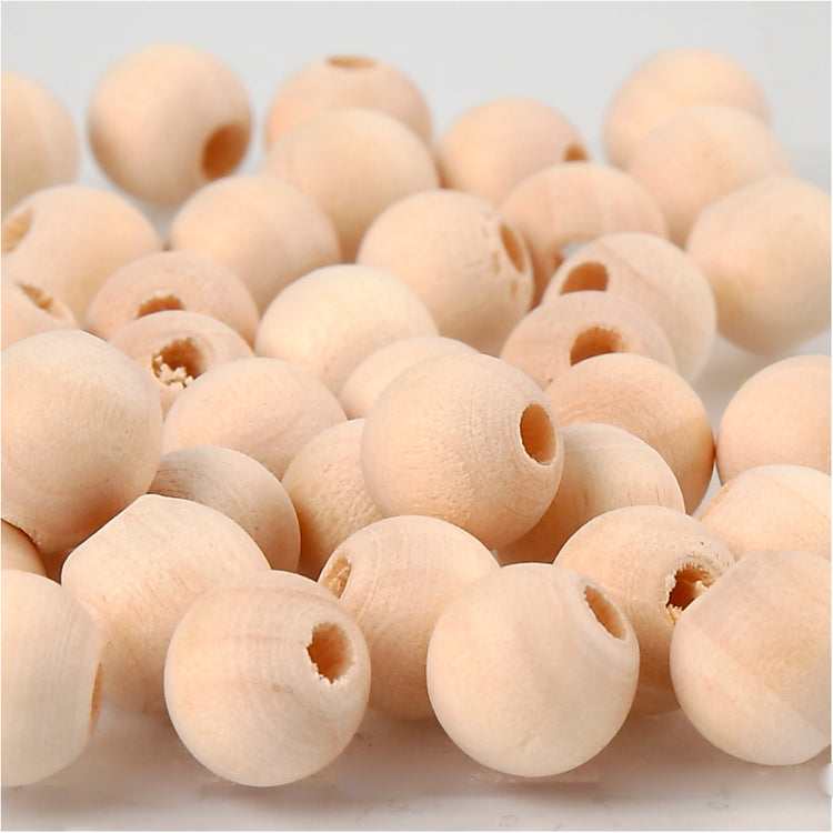 Perle en bois Creativ company, d 10 mm, diamètre du trou 2,5 mm, 40 pièces 1 boîte