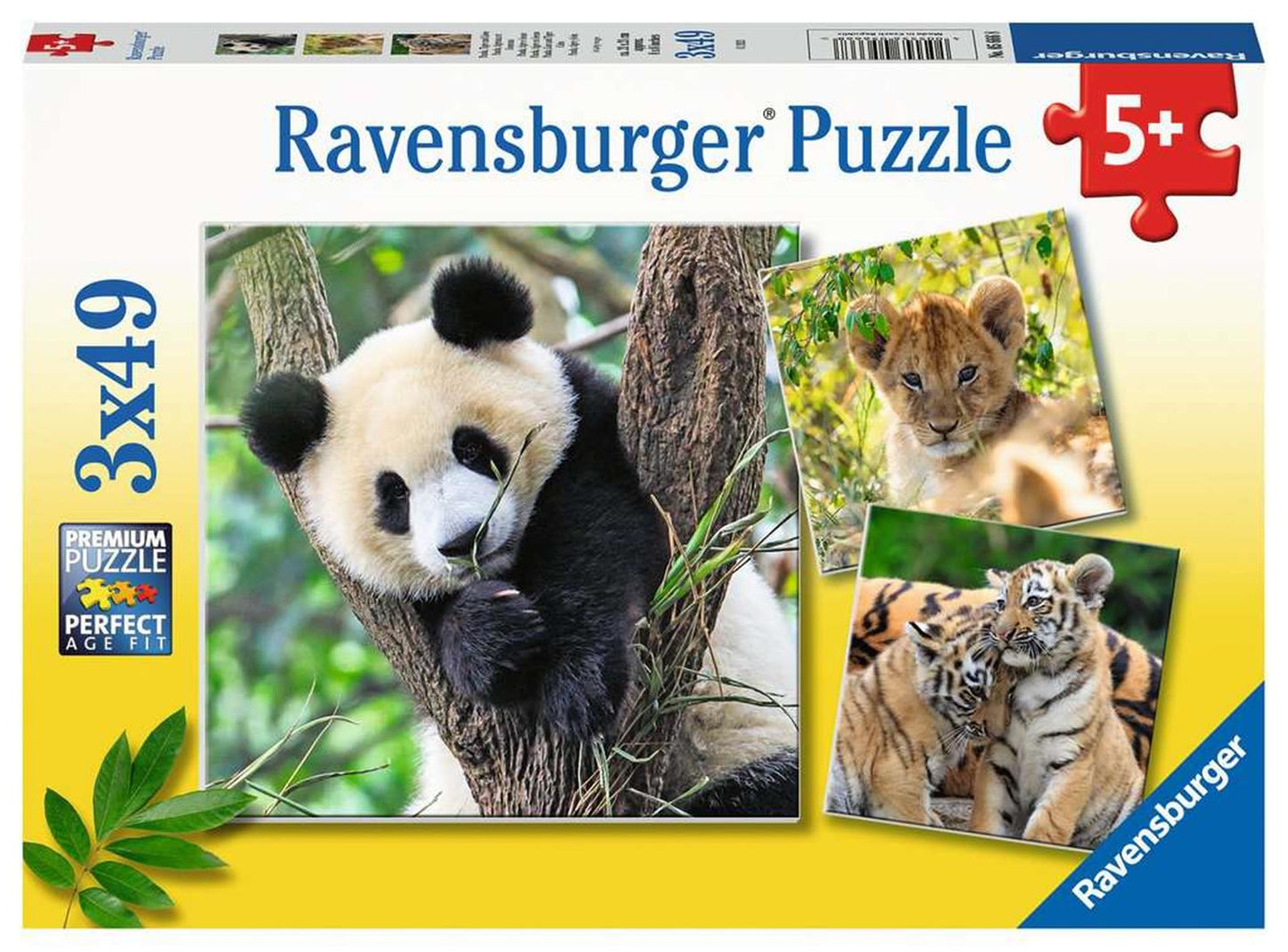 Ravensburger - Puzzle Panda Tiger and Lion 3x49st.