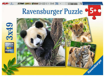 Ravensburger - Puzzle Panda Tiger and Lion 3x49st.