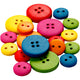 Boutons en bois Creativ company, d 12-20 mm, 2-4 trous, différentes couleurs, 360 pièces 1 boîte