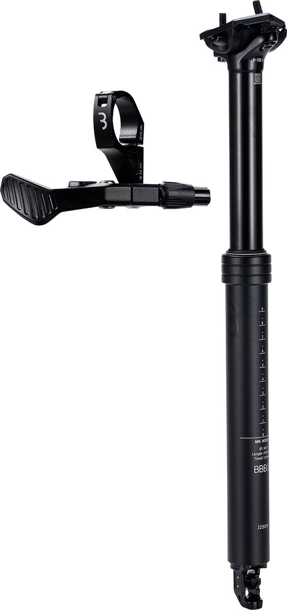 Bbb cycling lift post tige de selle réglable tige télescopique ø30,9 mm - tige de selle avec levier de commande à distance - 410 mm - certifié pour : vélo électrique, vélo de course vtt - bsp-51
