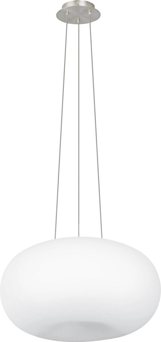 Eglo optica - suspension - 2 lumières - ø445mm. - nickel mat - blanc