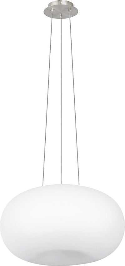 Eglo optica - suspension - 2 lumières - ø445mm. - nickel mat - blanc