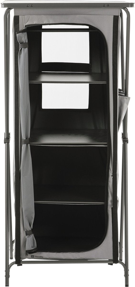Travellife toledo armoire de rangement pliable haute gris foncé