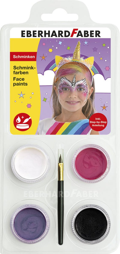 Eberhard faber kit de maquillage - licorne - blanc, rose, violet, noir - ef-579023