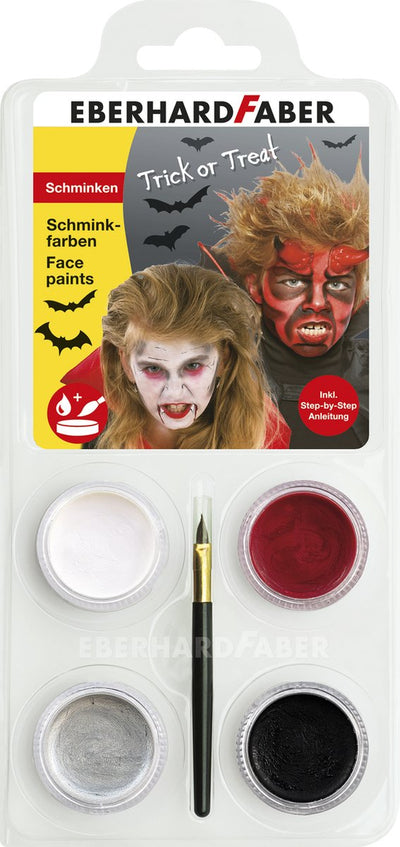 Eberhard faber kit de maquillage - diable dracula - blanc, rouge, argent, noir - ef-579028
