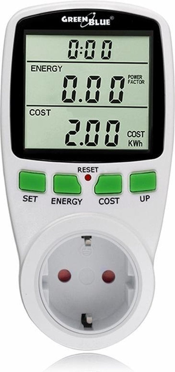 Greenblue - wattmètre avec prise max.16 a 3600w 230v | compteur de consommation d'énergie