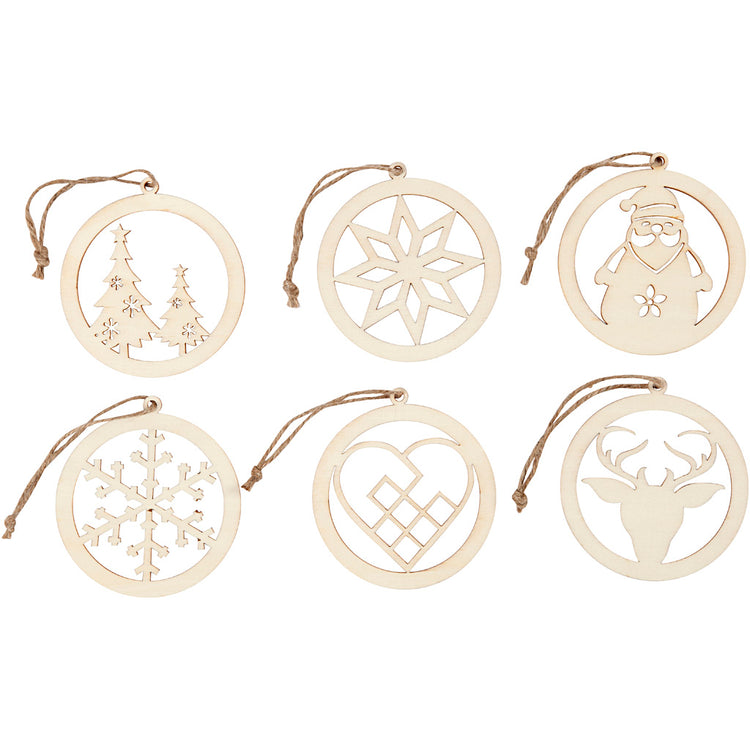 Décorations de Noël Creativ company, d 8 cm, épaisseur 0,3 cm, 6 pièces 1 boîte