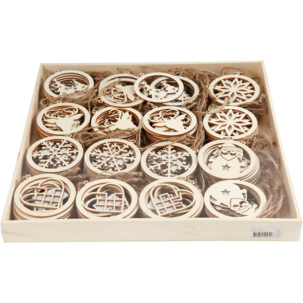 Creativ company Décorations de Noël, d 8 cm, épaisseur 0,3 cm, 144 pièces 1 boîte