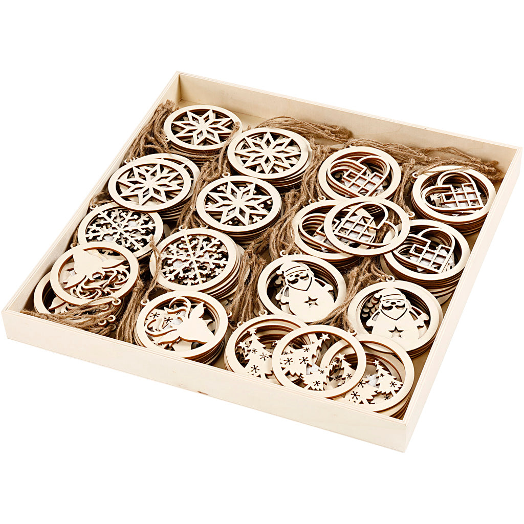 Creativ company Décorations de Noël, d 8 cm, épaisseur 0,3 cm, 144 pièces 1 boîte