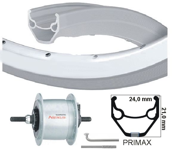 KGS Roue avant 28 pouces (622) Naafdynamo RB 6V 2,4 W Silver Rim