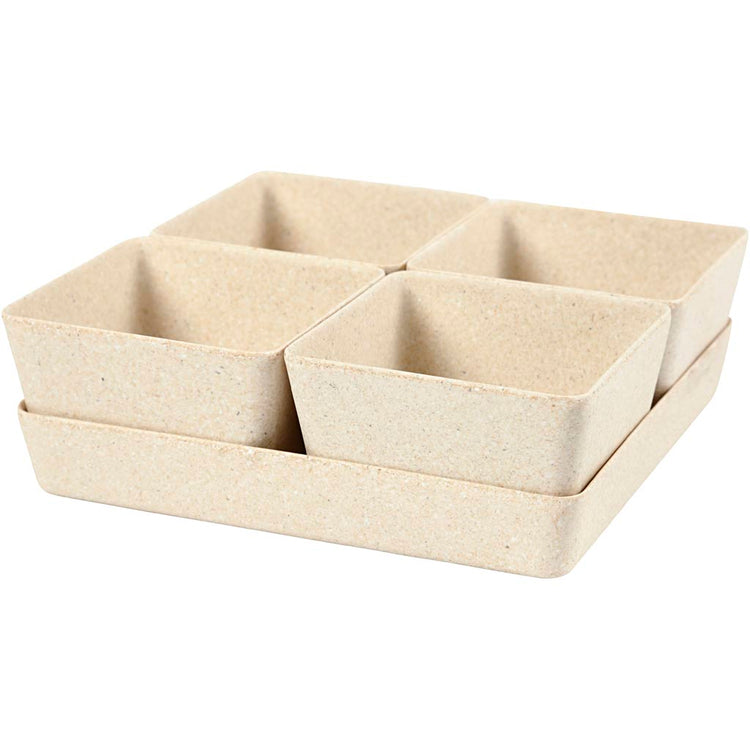 Pots de fleurs Creativ company, h : 8 cm, p : 19,5 cm, l : 19,5 cm, 1 set
