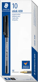 Stylo à bille Staedtler 430 moyen noir par 10 pièces