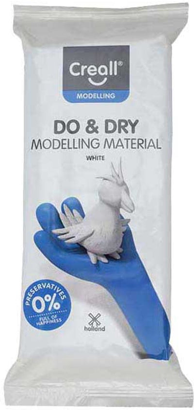 Creall faire sécher | argile séchant à l'air couleur blanc | 1x1000g | fabriqué en Hollande | doux et prêt à l'emploi | fabriqué en Hollande | artisanat pour enfants, école, loisirs, bricolage et projets créatifs