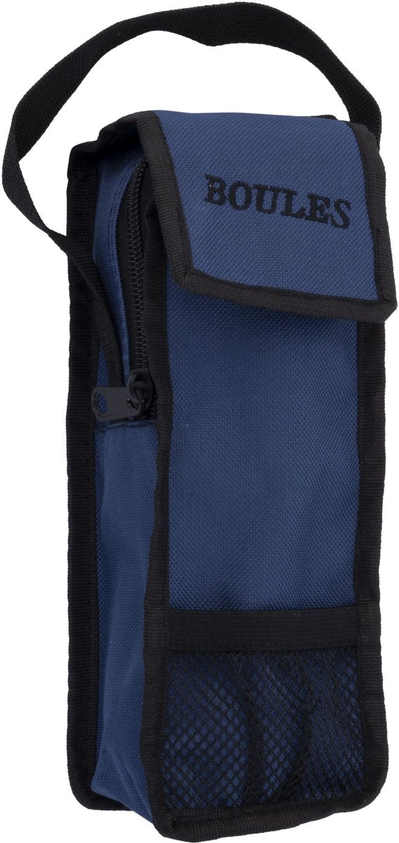Sac de rangement pour jeu de boules Engelhart – bleu – convient pour 3 boules de pétanque – sac de pétanque avec poignée – fermeture velcro – accessoire boules –