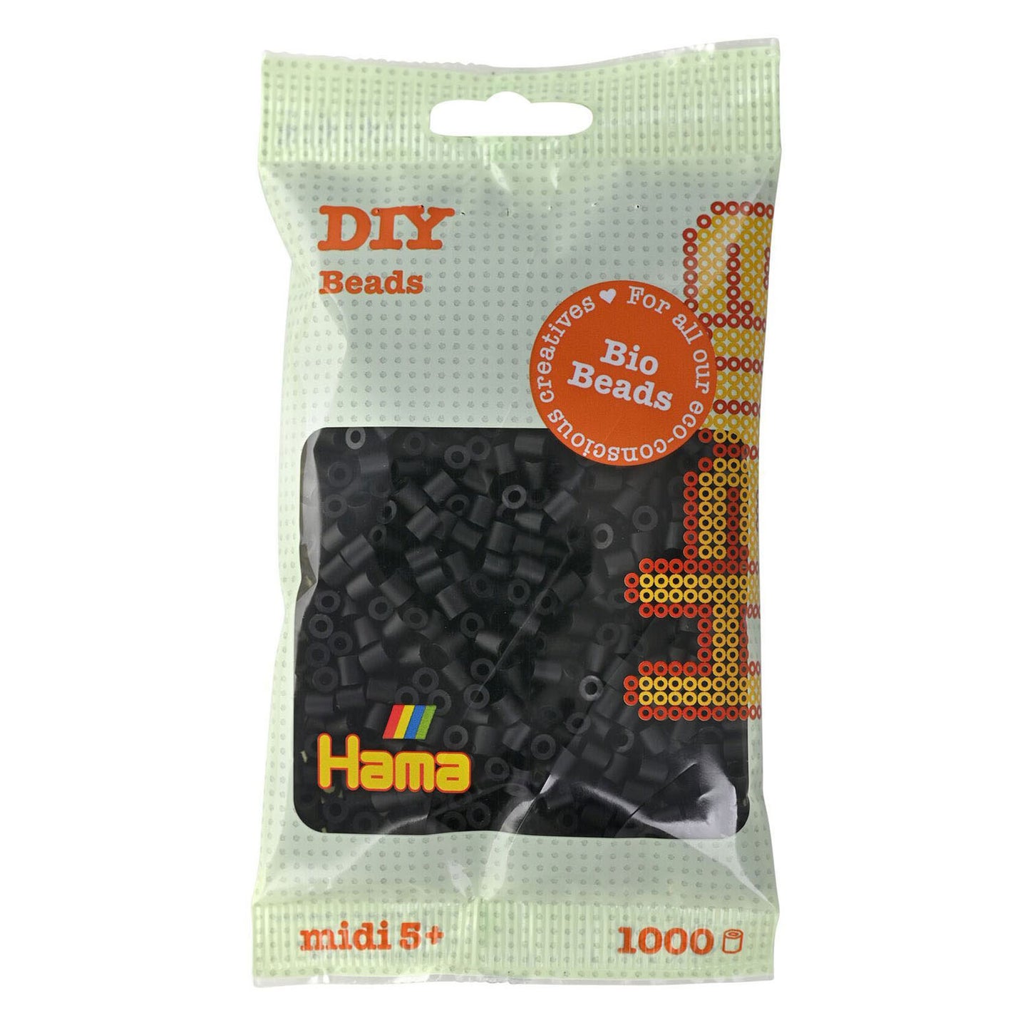 Hama Bio String Beads Black (018), 1000st.