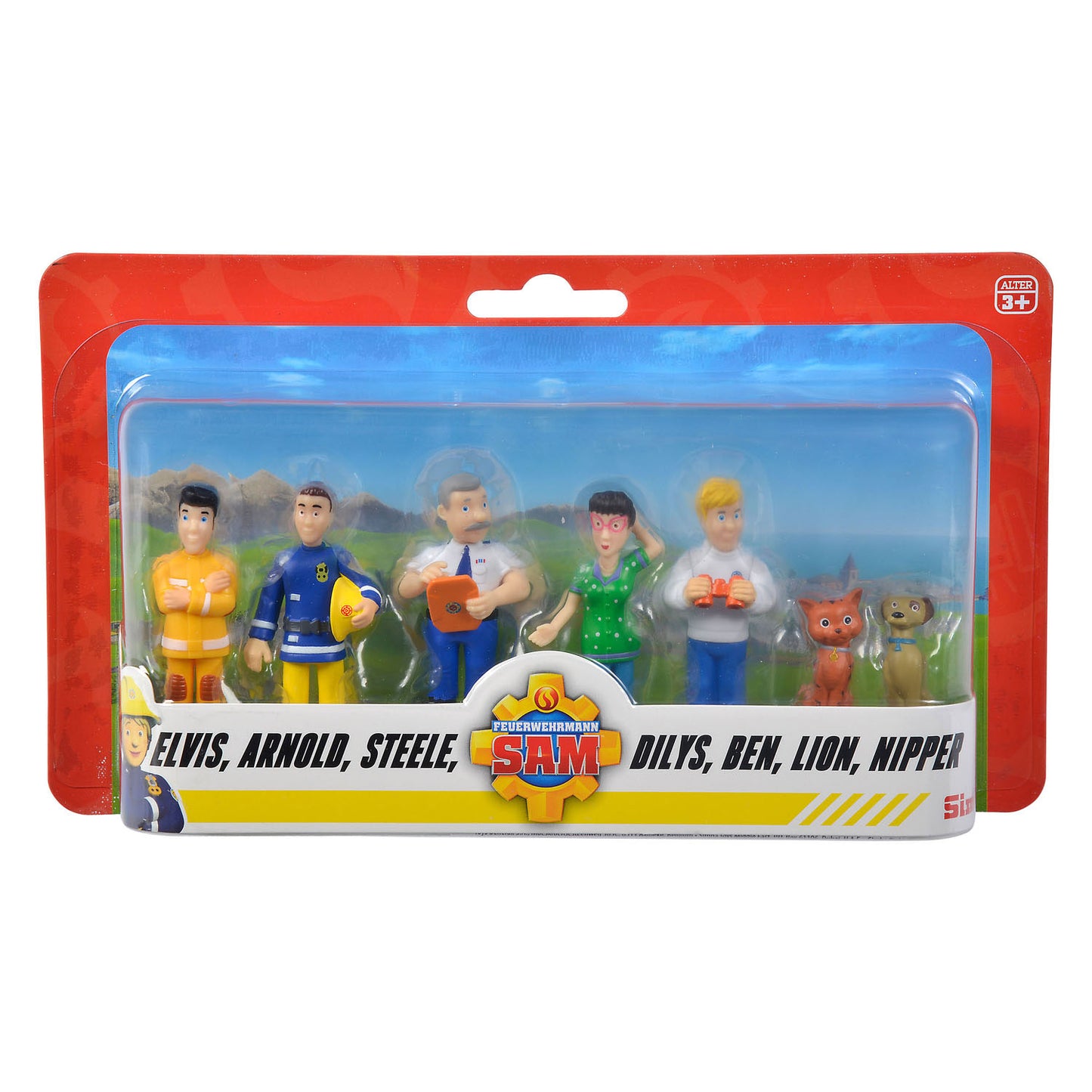 Simba Fireman Sam Play Figures avec 2 chiens set, 7st.