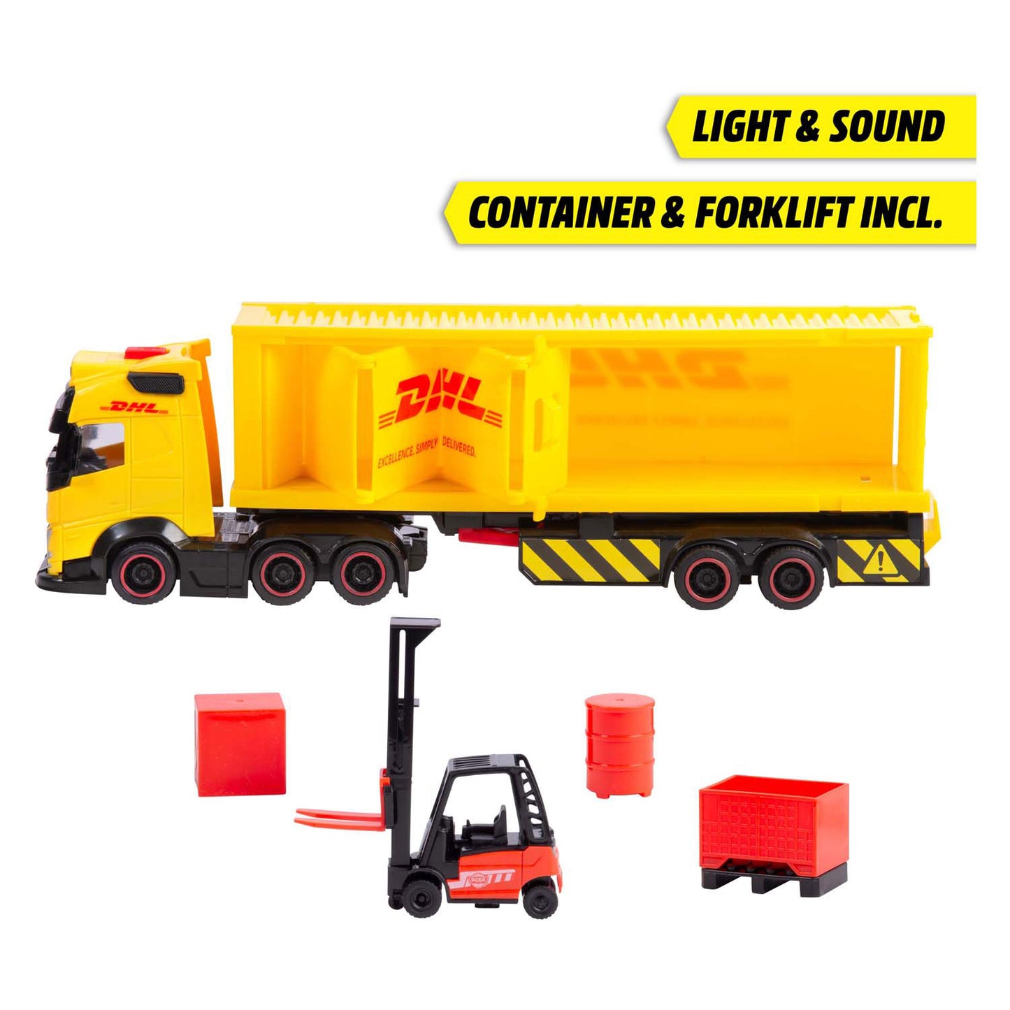 Dickie DHL set avec camion et chariot élévateur