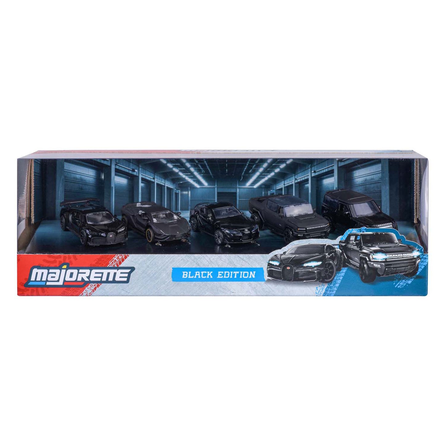 Coffret de voitures Majorette édition noire, 5 pièces.