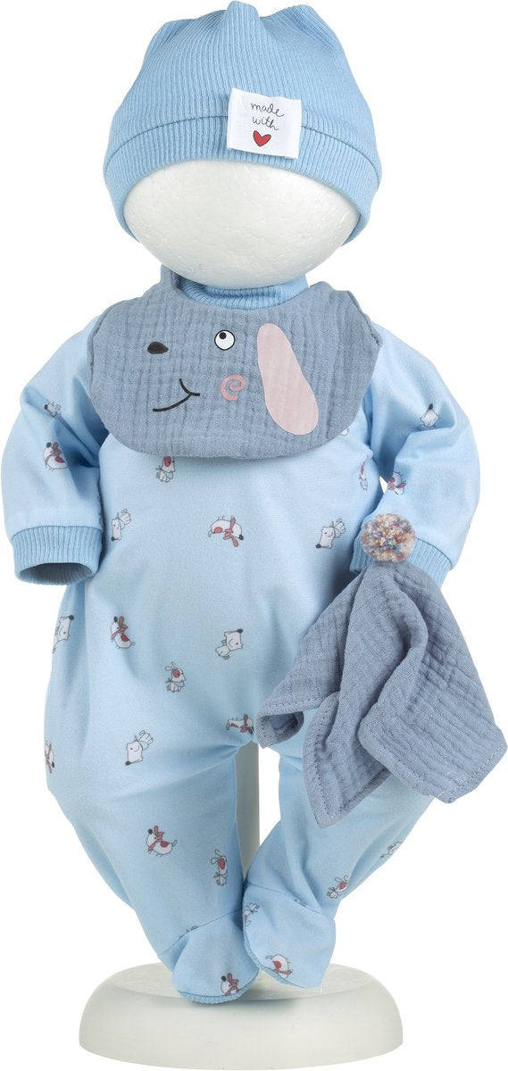Ensemble de vêtements de poupée Llorens bleu clair pour poupée de 40 cm à 42 cm