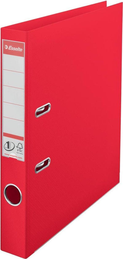 Classeur a4 en plastique Esselte no.1 Viviva avec porte-étiquette - pour 350 feuilles - largeur de dos de 50 mm - rouge