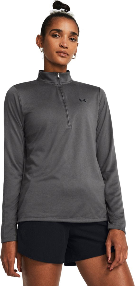 Under Armour Tech 1 2 Zip - Pull de sport pour femme gris uni - Castlerock - noir