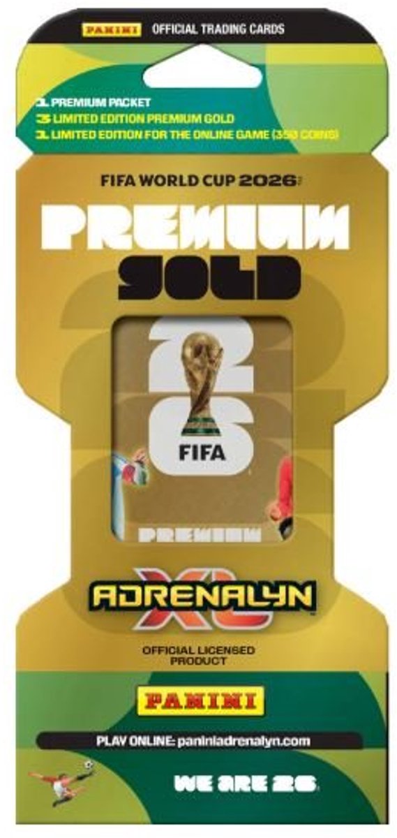 Panini – adrenalyn xl premium or – pack de cartes à collectionner – fifa 2026