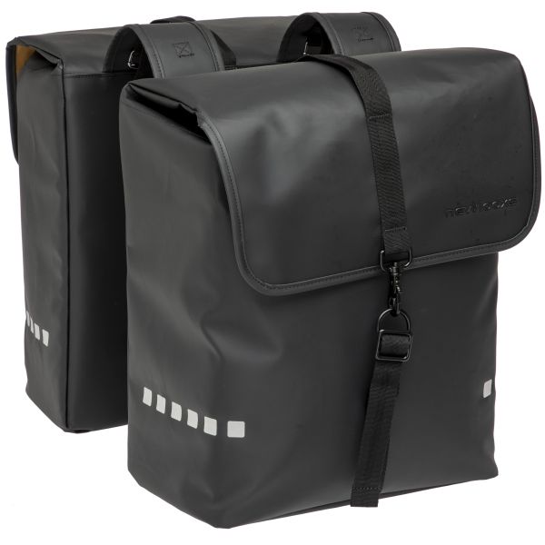 Nouveau Looxs Pannier Bag Odense - Double, Black, Water-repellent, Reflection, Convient aux vélos électriques