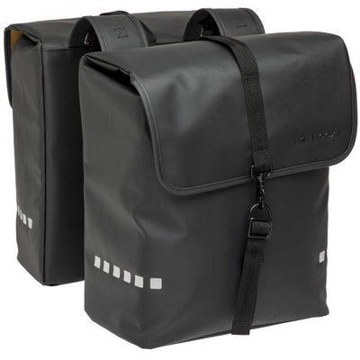 Nouveau Looxs Pannier Bag Odense - Double, Black, Water-repellent, Reflection, Convient aux vélos électriques
