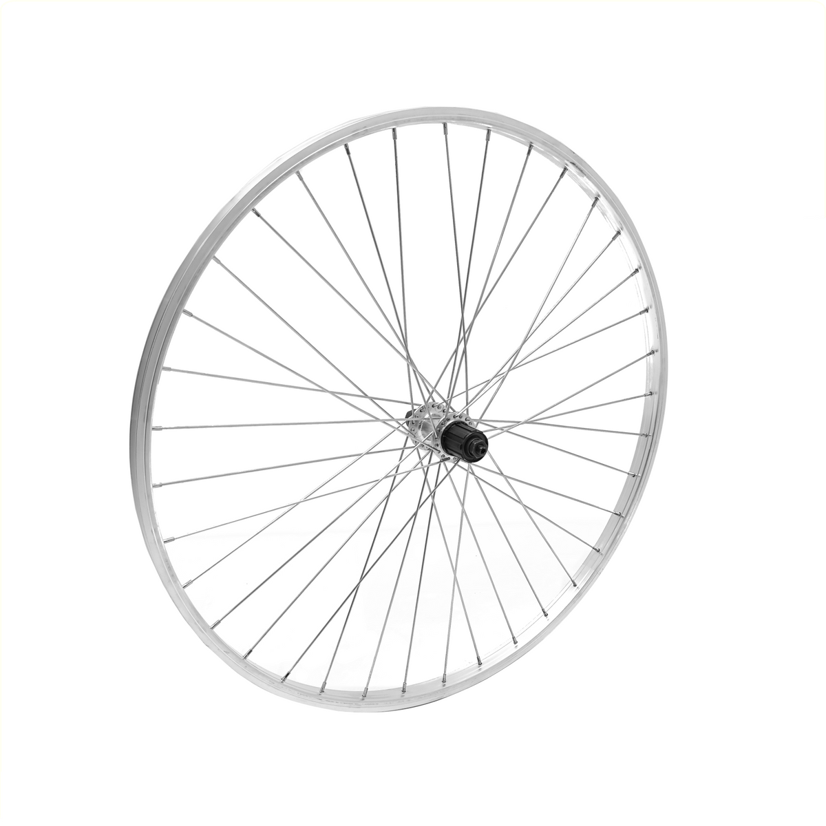 Roue arrière 28x1 5 8x1 3 8 Rim en aluminium, argent. Cassette Hub, 7 vitesses, parlé 13