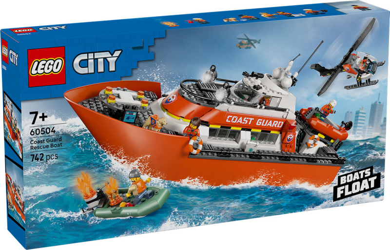 Lego city exploration 60504 bateau de sauvetage de la garde côtière avec hélicoptère