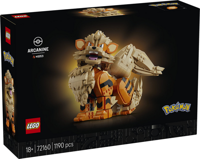 Lego Pokémon - Kit de construction de figurines d'animaux Pokémon Arcanine pour adultes et décoration de la maison - 72160
