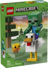 Jouet de construction Lego ® Minecraft® Chicken Rider - Décoration de jeu avec bébé zombie, poulet et poussin - Astuce cadeau pour garçons et filles à partir de 9 ans - 21582 - afbeelding 1