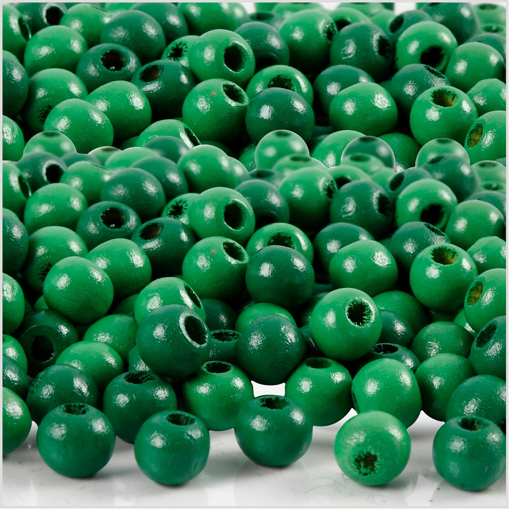Creativ Company Wooden Beads Green, 150e.