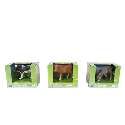 Figurine animale globe enfant vache âne 7-8cm
