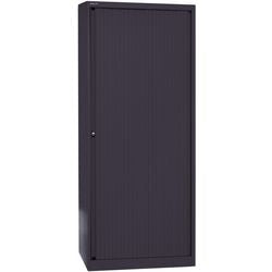 Armoire à portes roulantes haute acier 80x43x198cm noir 4 étagères