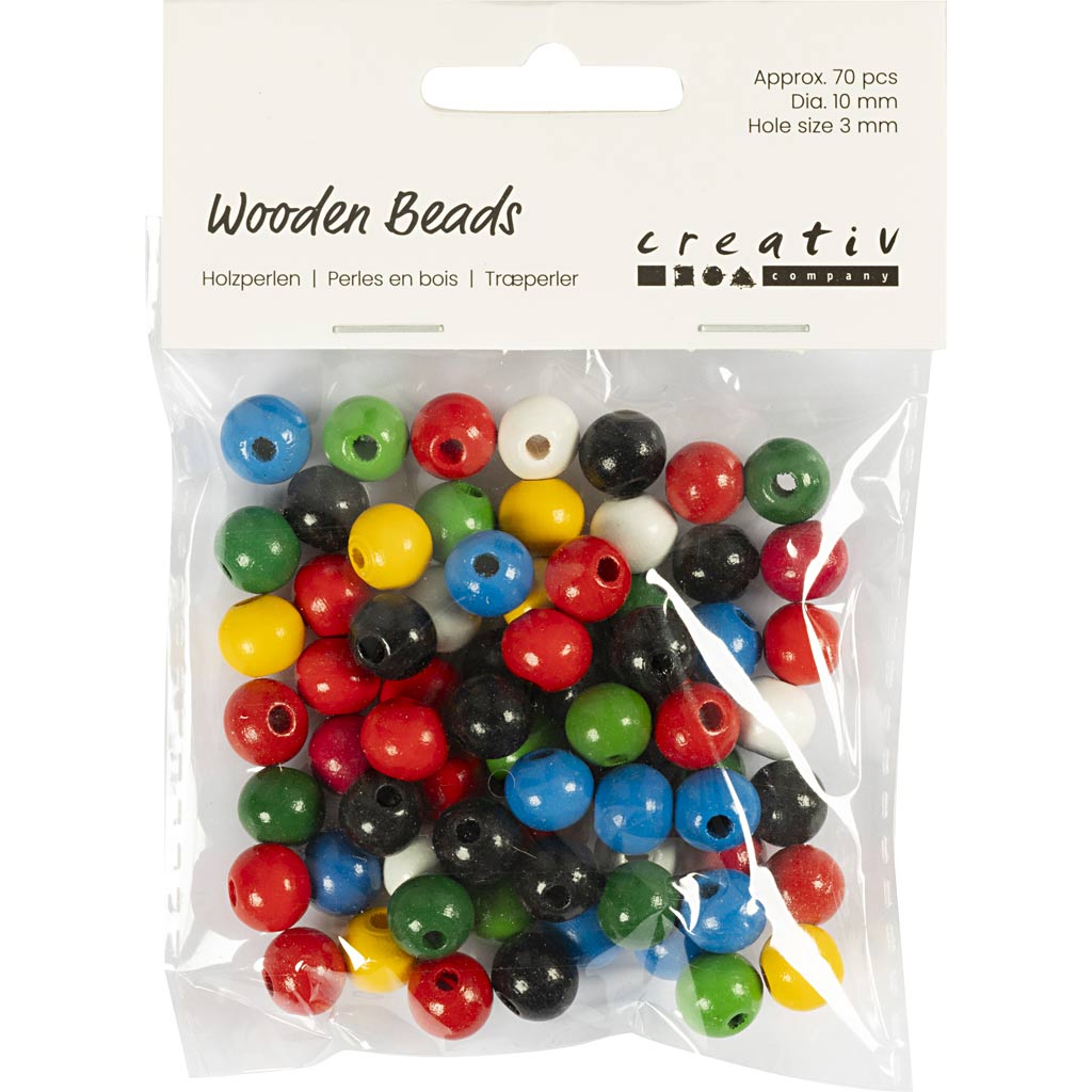 Creativ Company Wooden Beads Colors, 150st.