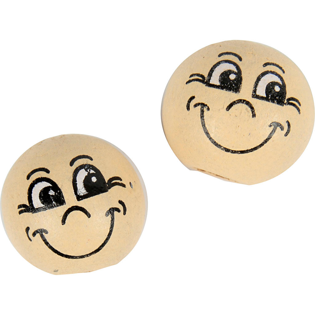 Creativ company boules en bois avec faces, d 12 mm, beige clair, 20 pièces 1 boîte