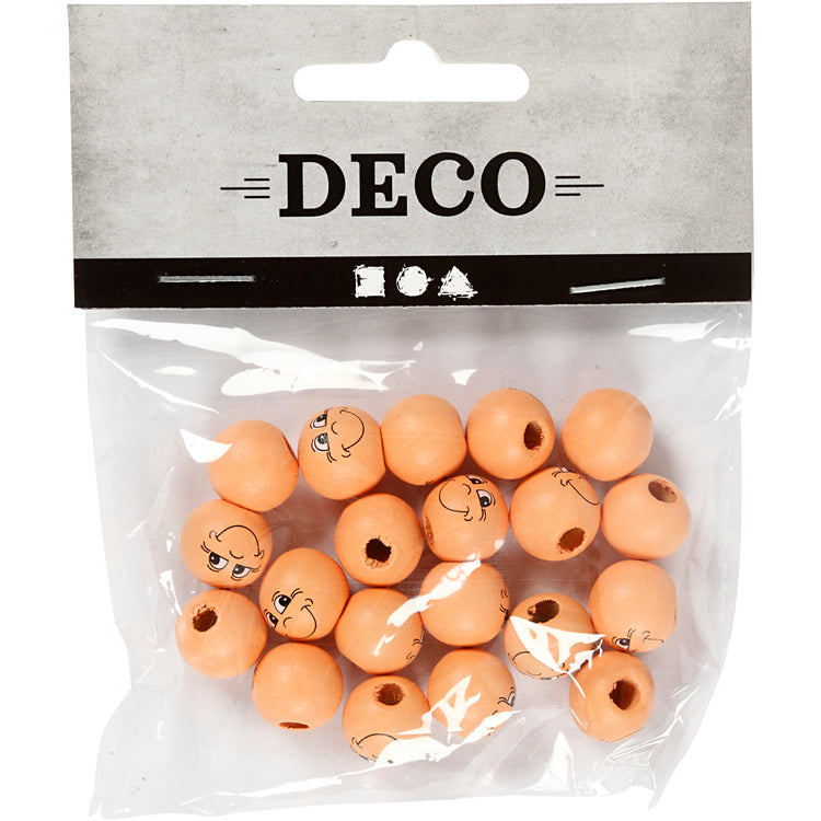 Creativ company boules en bois avec faces, d 12 mm, beige clair, 20 pièces 1 boîte