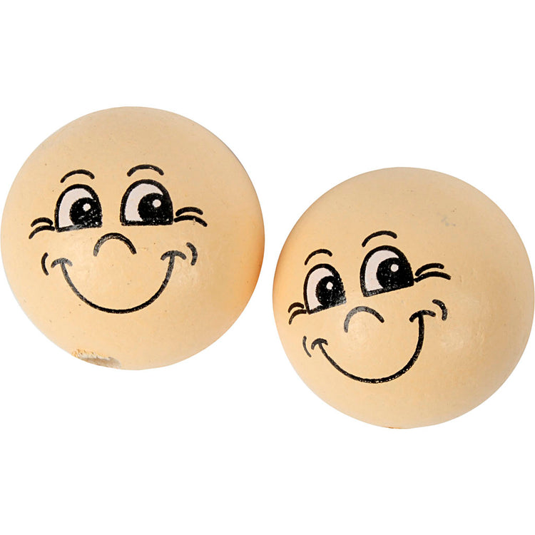 Creativ company boules en bois avec faces, d 22 mm, beige clair, 10 pièces 1 boîte