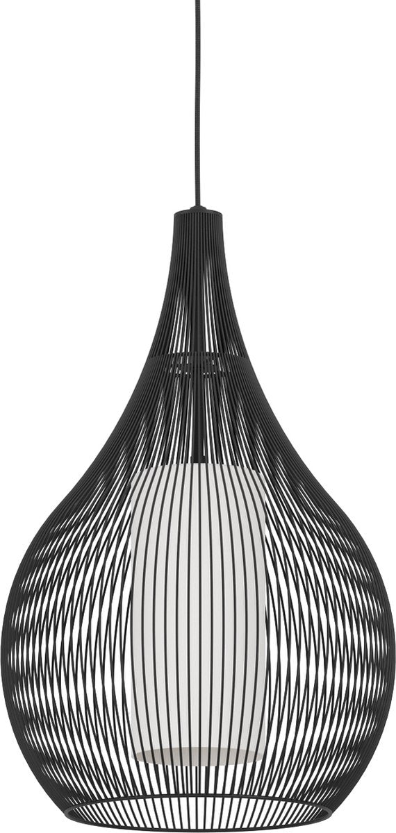 Suspension Eglo razoni 1 - e27 - ø 42,5 cm - noir|blanc - acier|verre