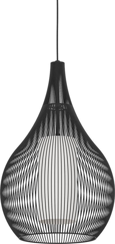 Suspension Eglo razoni 1 - e27 - ø 42,5 cm - noir|blanc - acier|verre