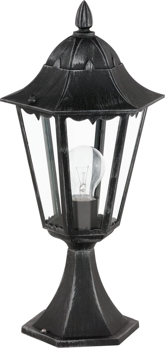 Lampe sur pied d'extérieur Eglo navedo - e27 - 47 cm - noir argent