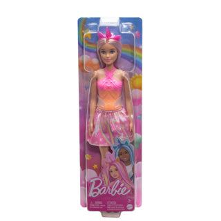 Poupée de licorne Mattel avec cheveux roses et tenue colorée