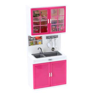 Fleur Fleur Kitchen Play Set Sink avec des armoires de cuisine