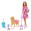 Ensemble de jouets pour chiots qui marchent Barbie Malibu - poupée et chien à faire caca et accessoires