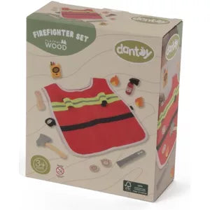 Coffret pompiers en bois Dantoy en coffret 10 pièces