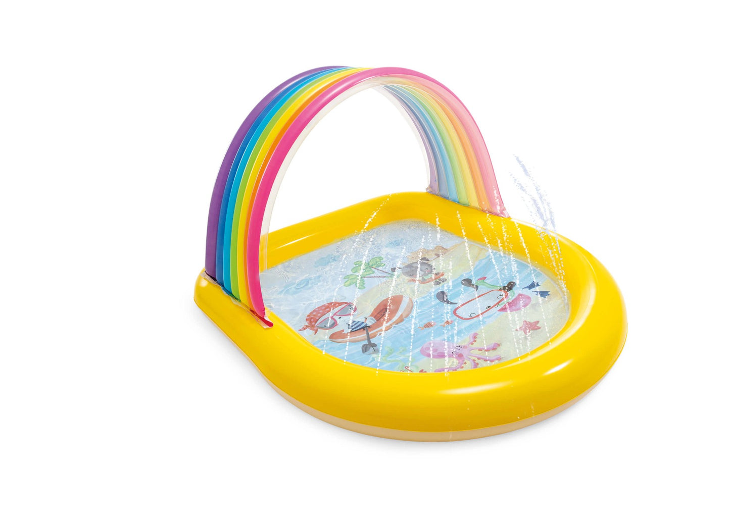 Piscine arc-en-ciel avec pulvérisateurs d'eau