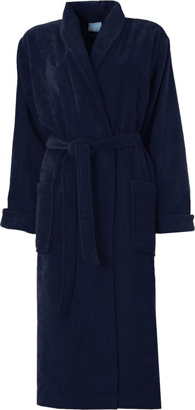Hippocampe - pur - peignoir - coton - doux - tissu éponge - bleu foncé - xxl